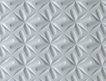 Detailafbeelding van een witte 3D structuur, met origami effect, uit de patternine collectie van Durasein, welke een driedimensionaal effect creëren